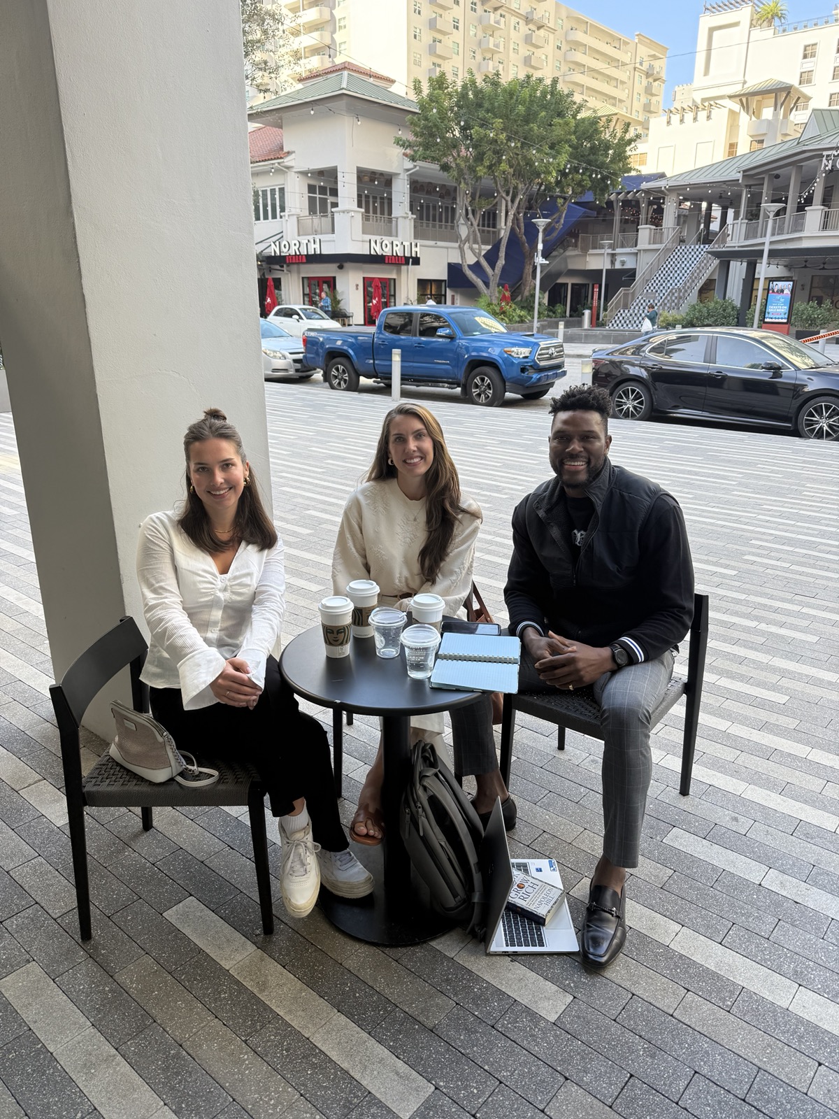 The Digital Asset Sisters team working from a coffee meeting
