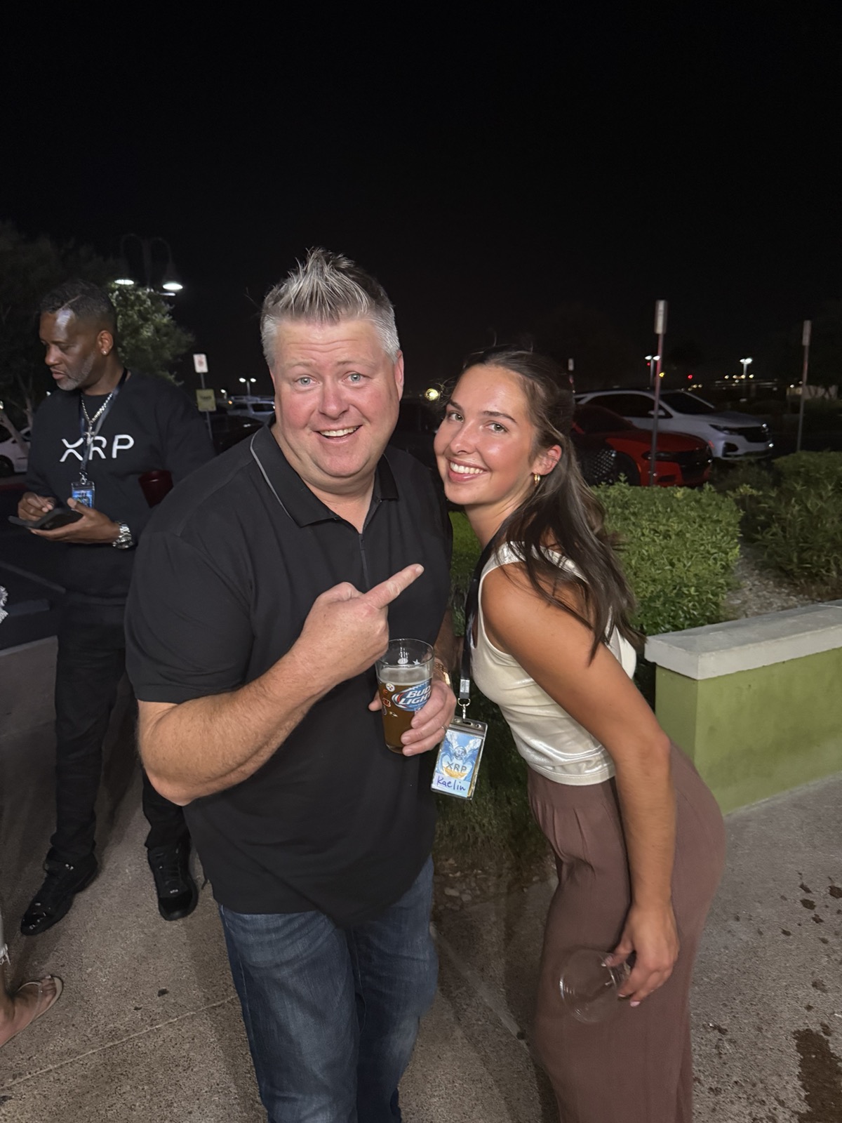 Kaelin Coe networking with a fellow attendee at XRP Las Vegas